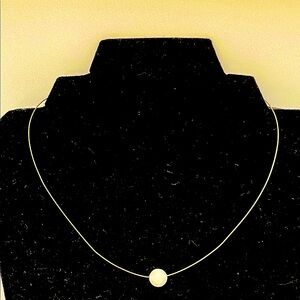 Gold and White Minimalist Necklace with Circular Pendant​